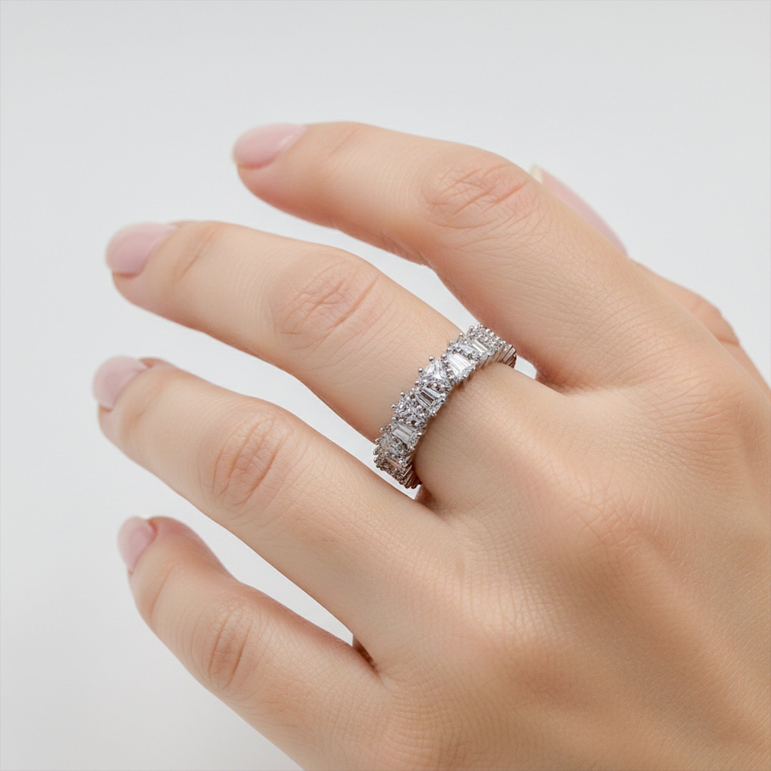 Aurora Crown Crystal Silver Ring GWR -20