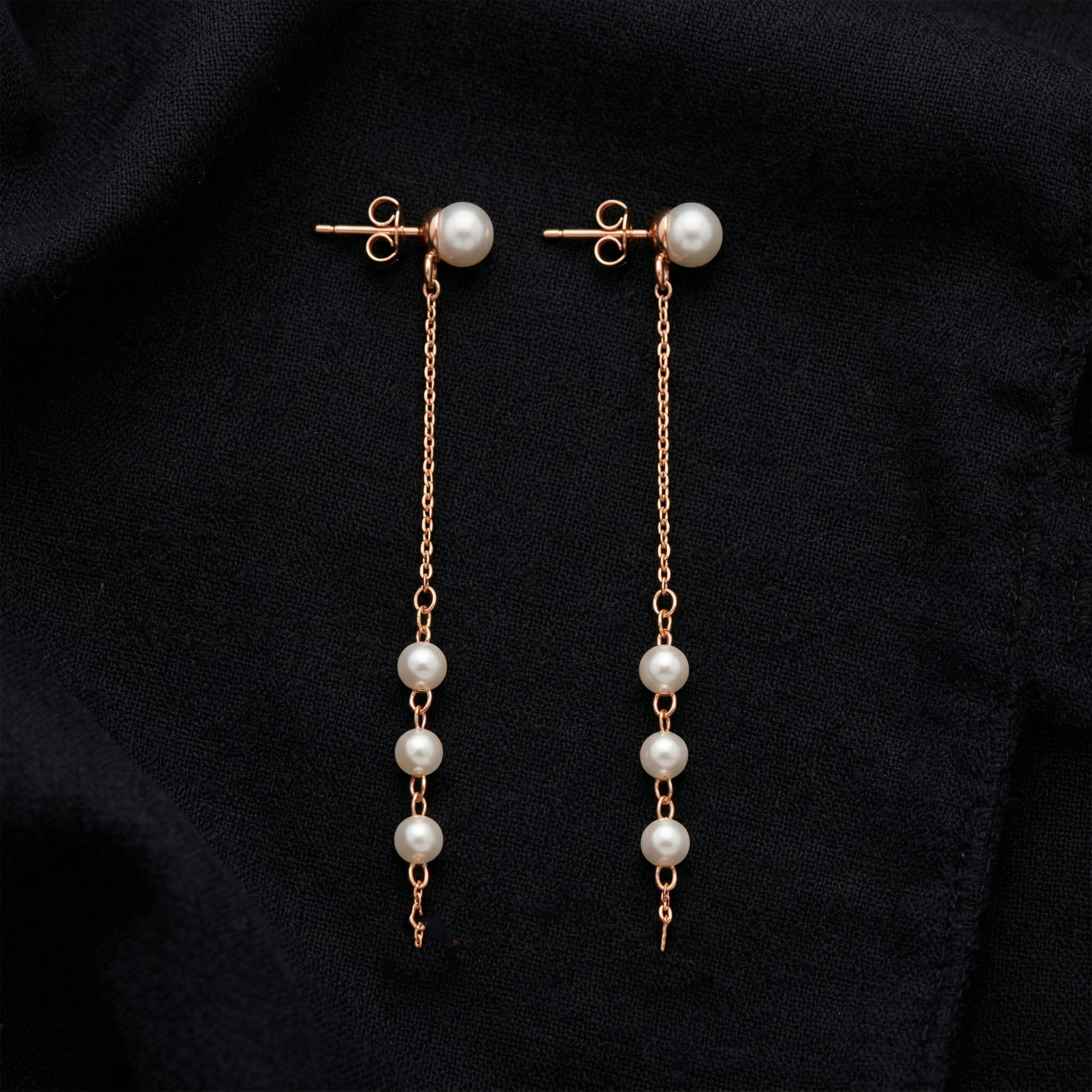 Pearl Cascade Chain Earrings GWE -96