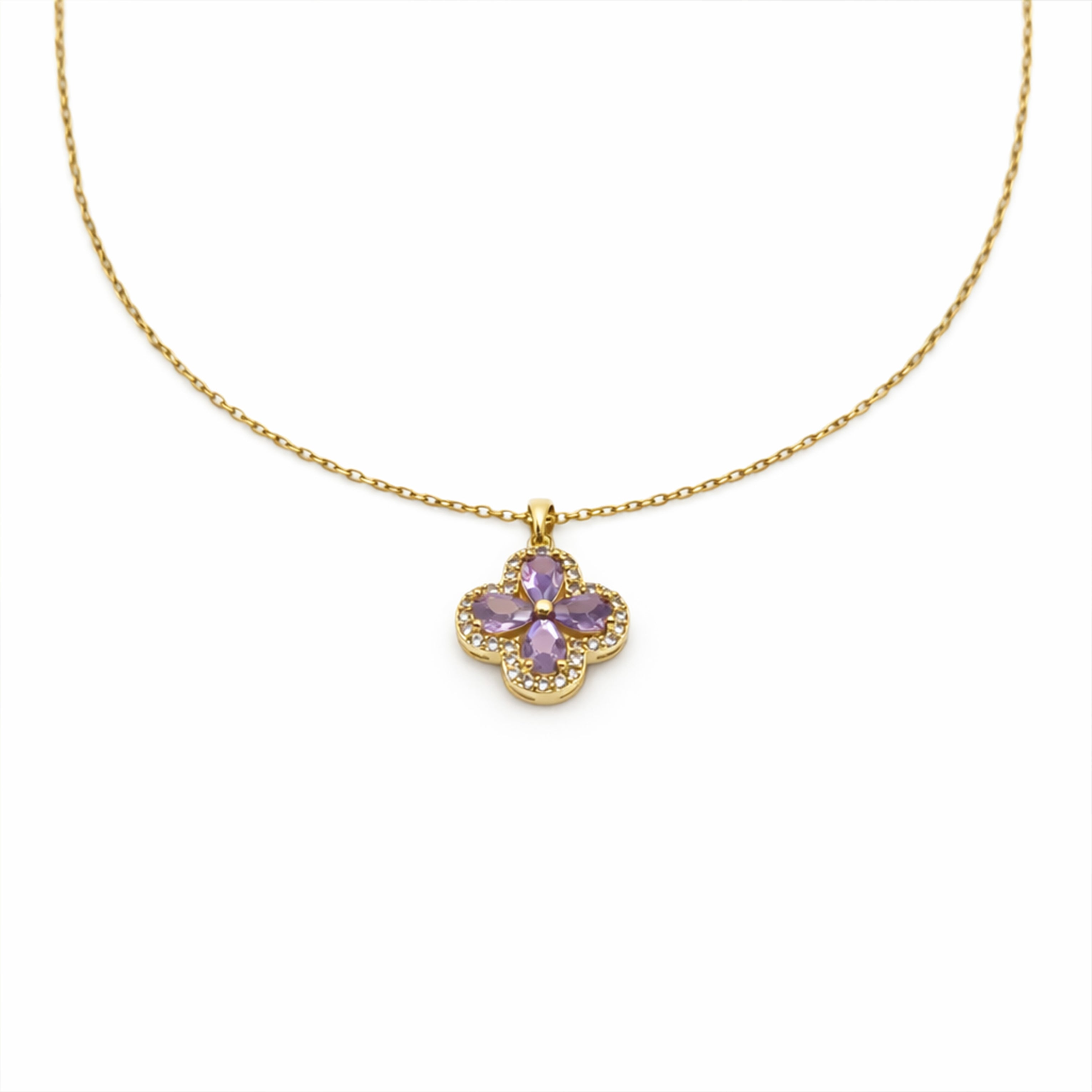 Clover Flower Pendant Necklace GWN -97