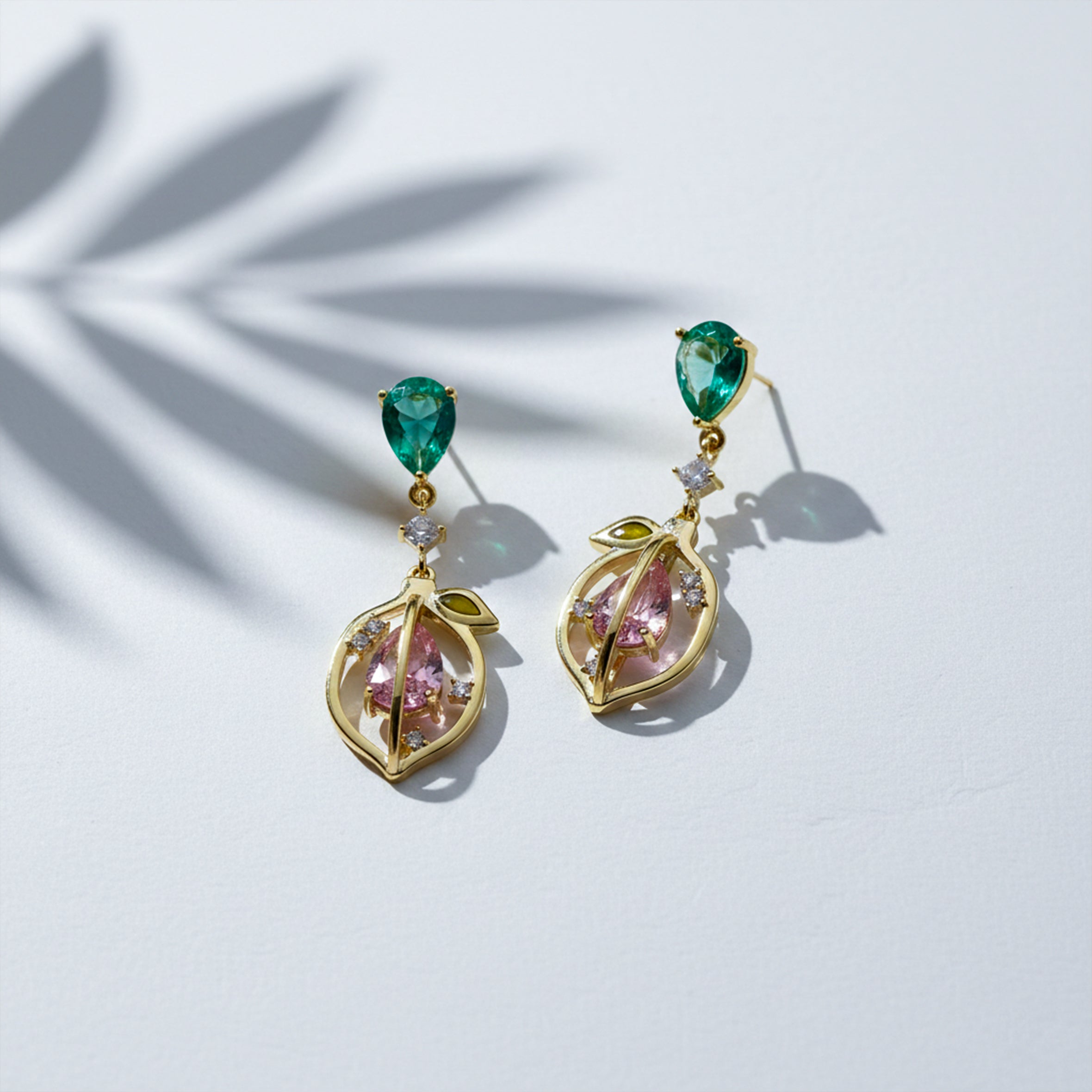 Emerald Blossom Drop Earrings GWE -102