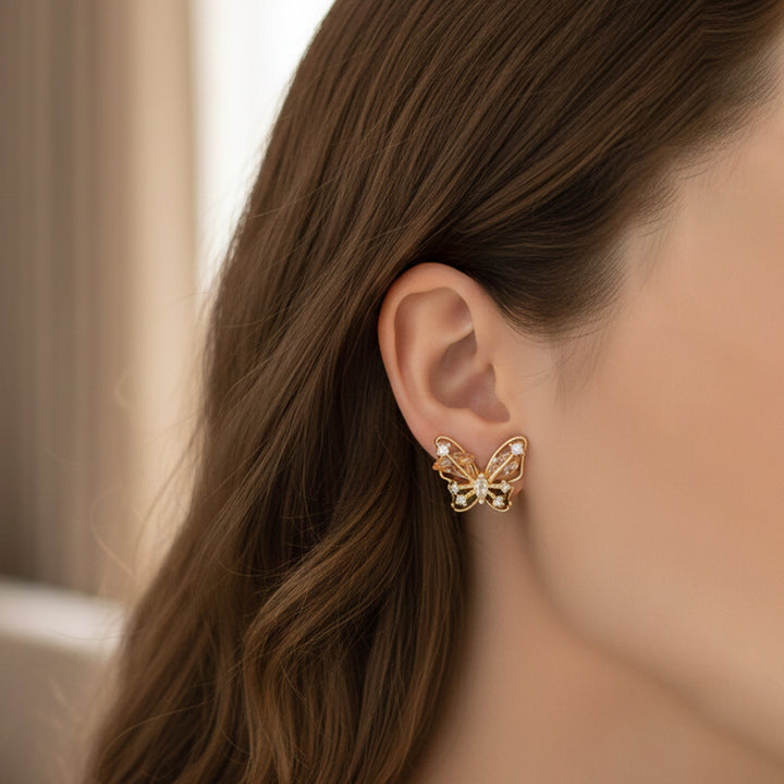 Butterfly Crystal Stud Earrings GWE -151