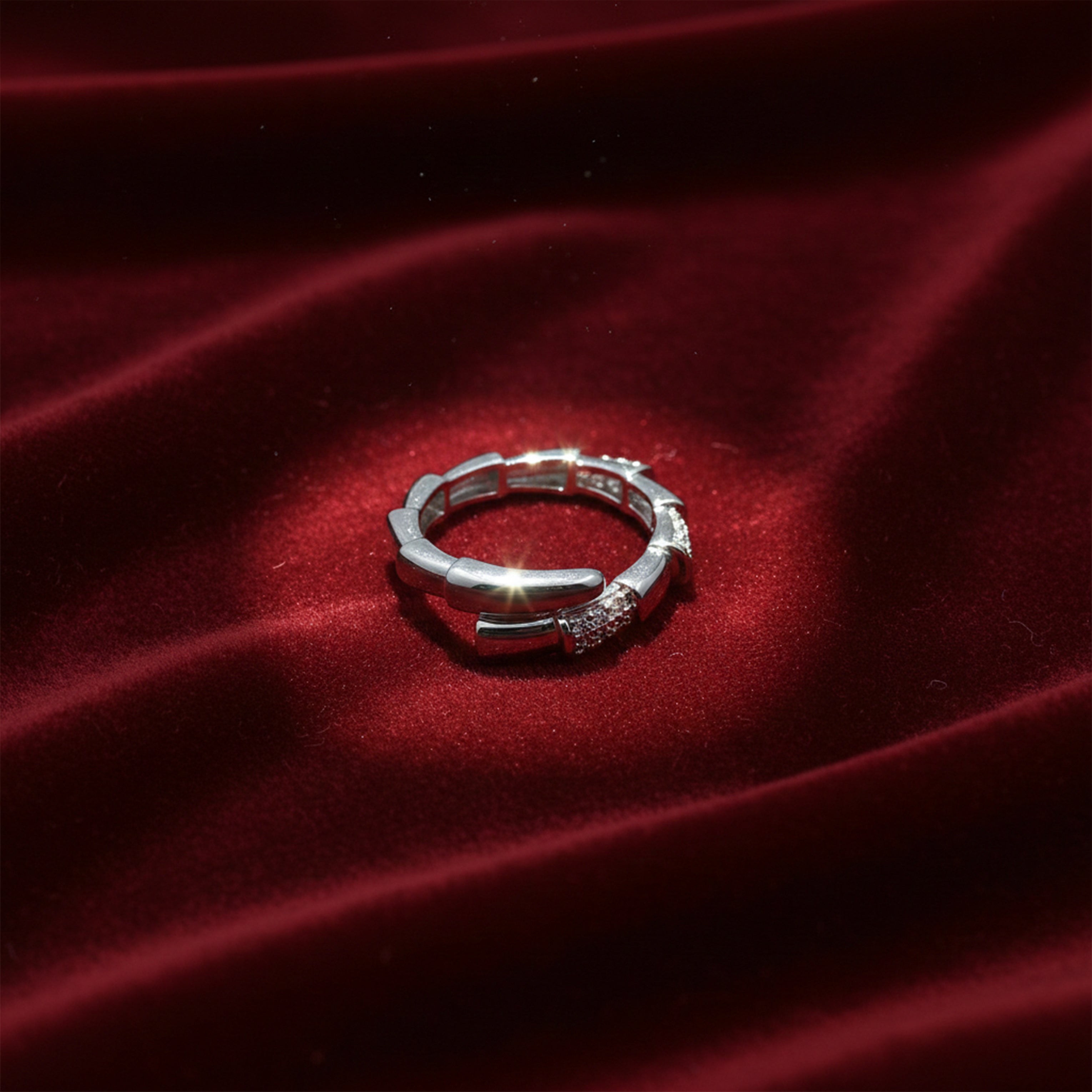 Modern Link Pavé Band Ring GER -61