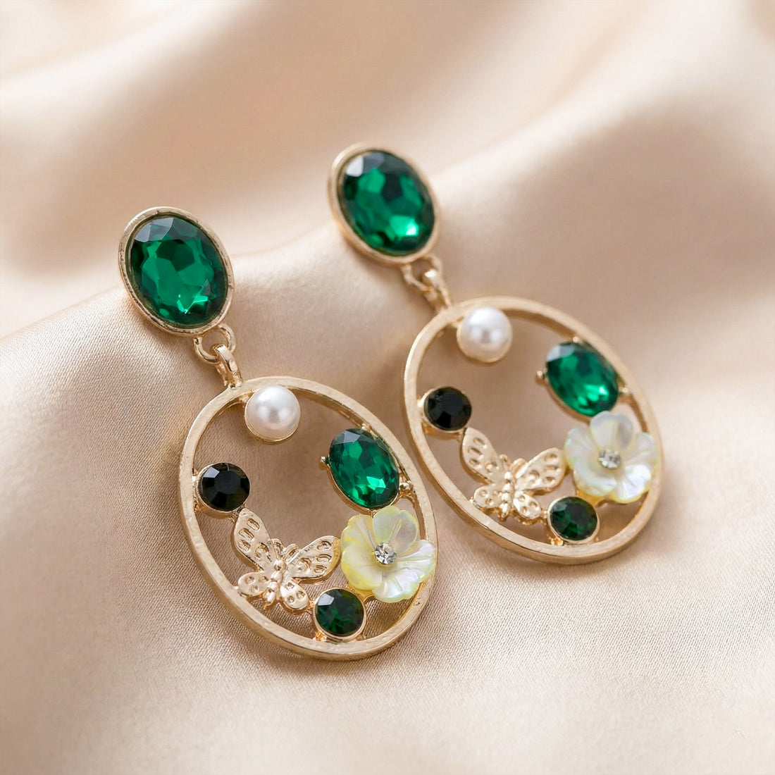 Pearl Oval Drop Earrings GWE -178