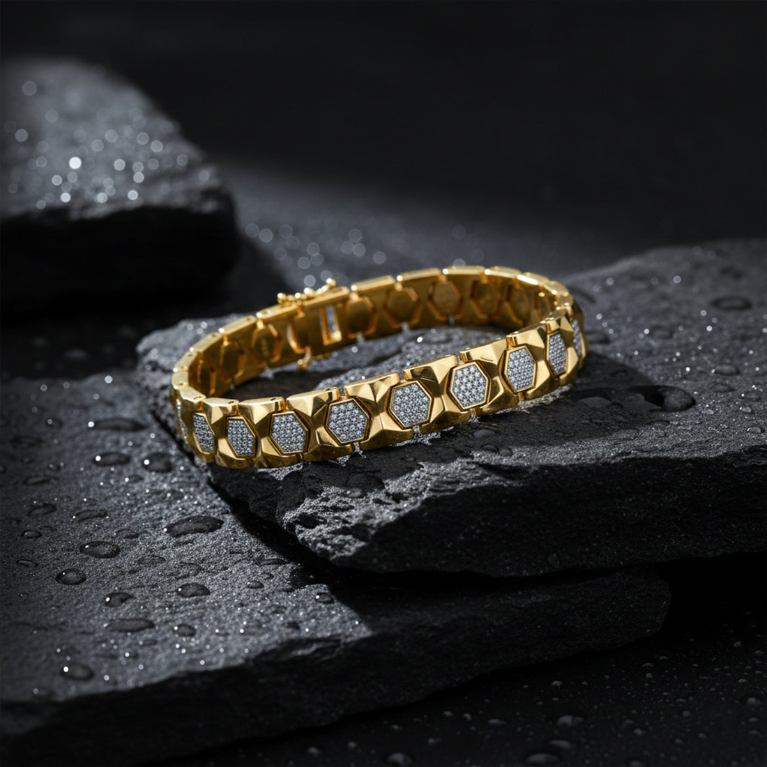 Geometric Dual-Tone Men’s Bracelet GMB -5