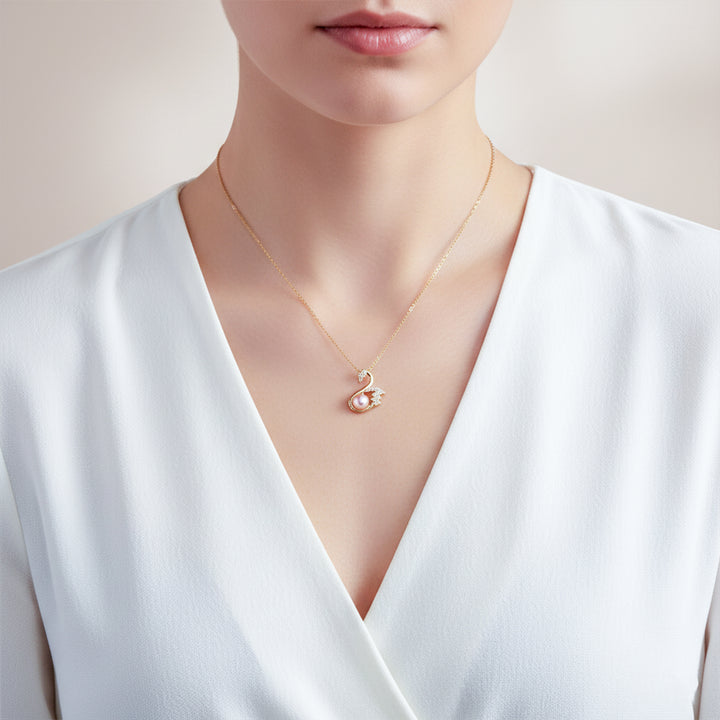 Gold Swan Crystal Necklace GWN -36