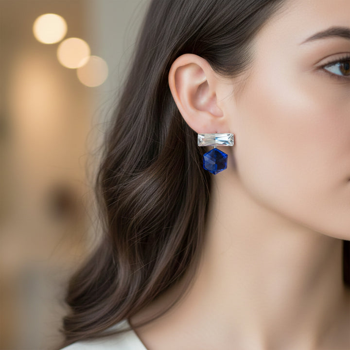 Blue Crystal Earrings GWE -156