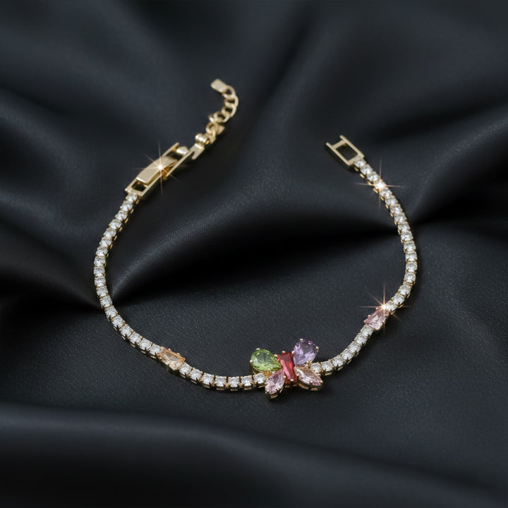 Aurora Butterfly Crystal Tennis Bracelet GWB -102