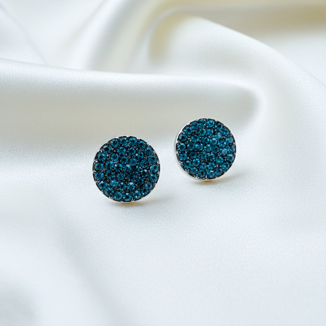 Midnight Blue Crystal Pavé Stud Earrings GWE -95