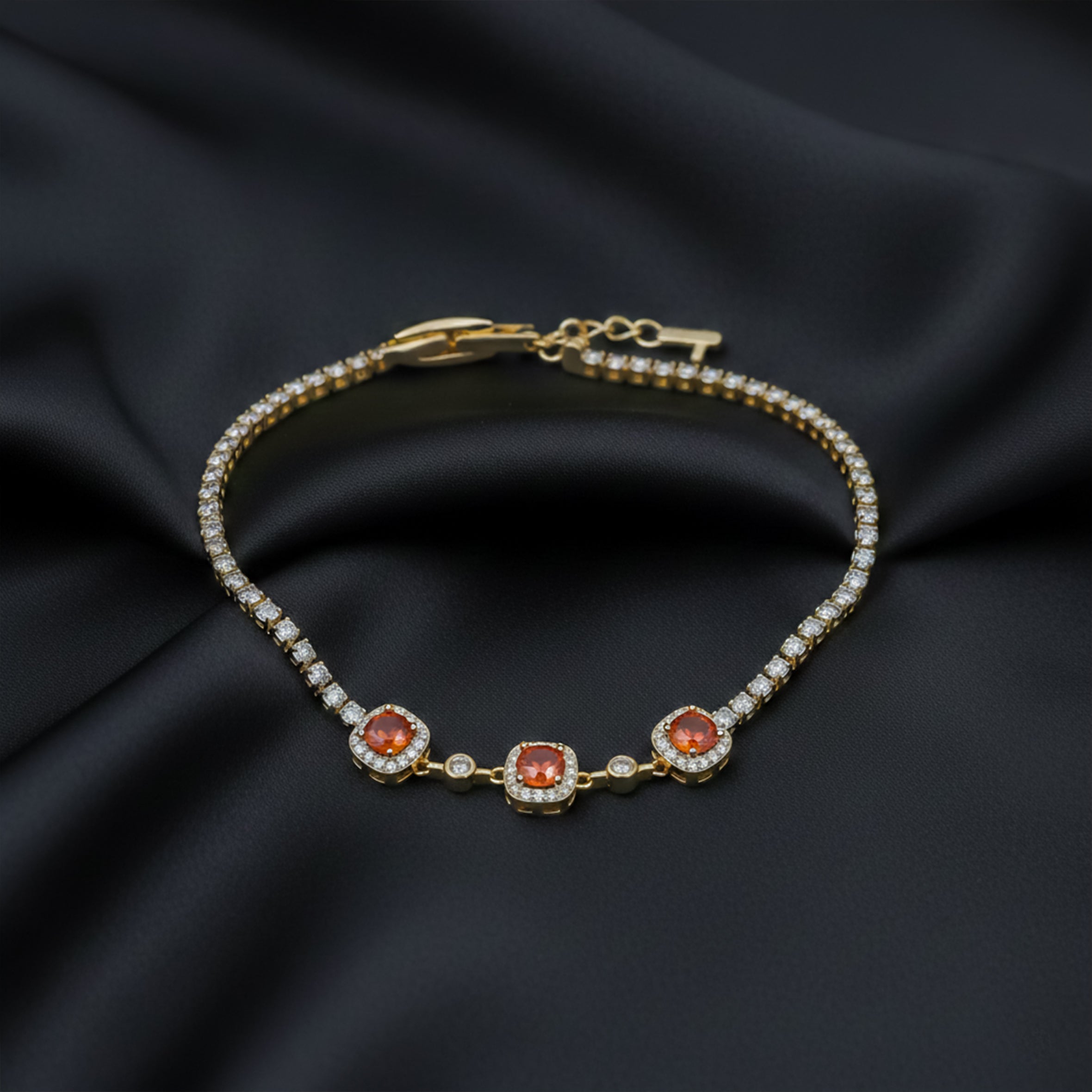 Golden Sunset Gem Tennis Bracelet GWB -94