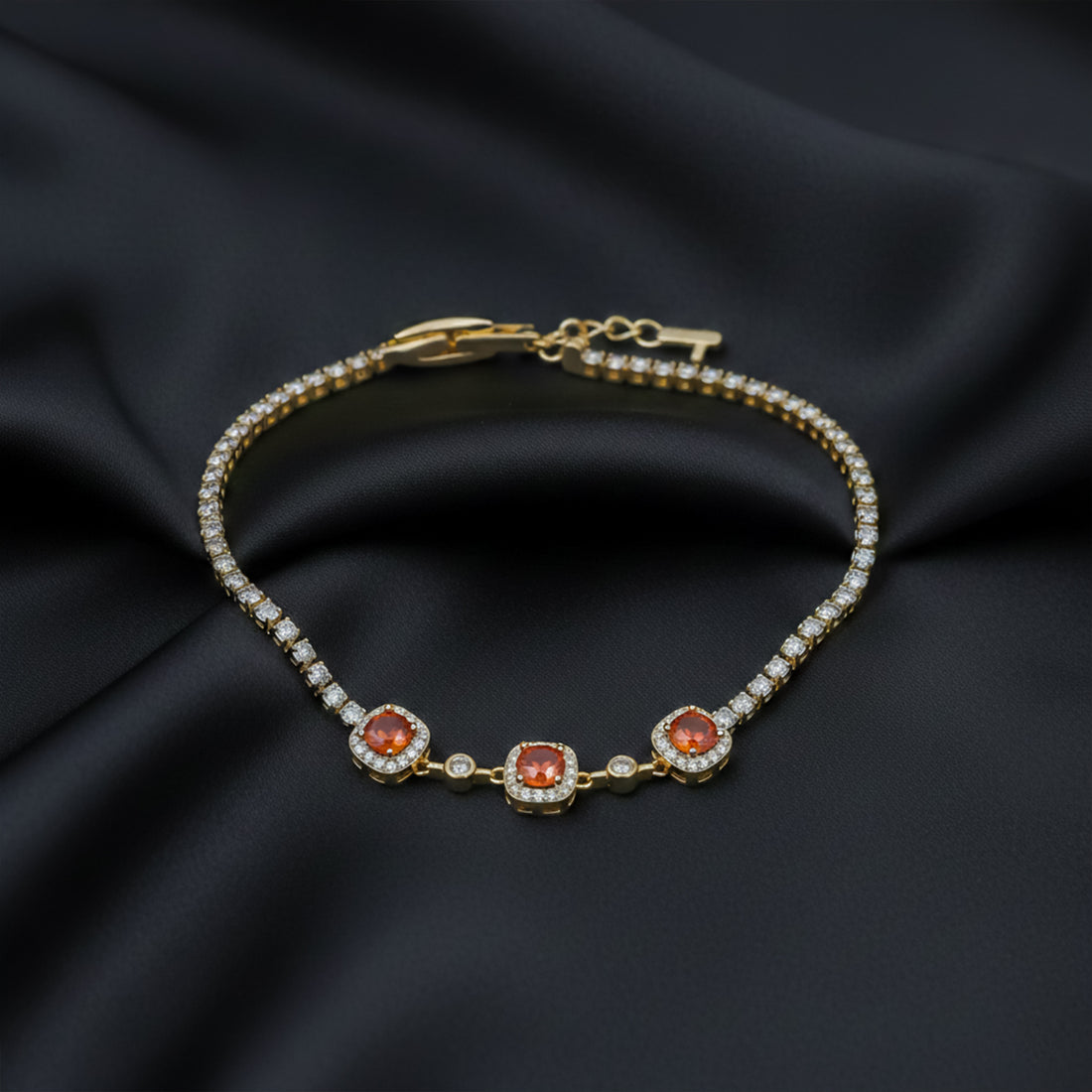 Golden Sunset Gem Tennis Bracelet GWB -94