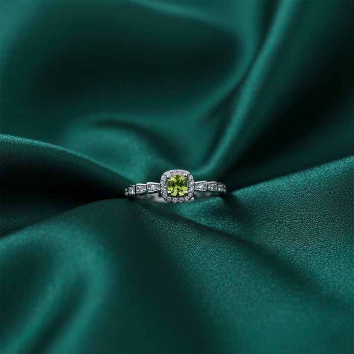 Lime Aura Halo Crystal Ring GWR -39
