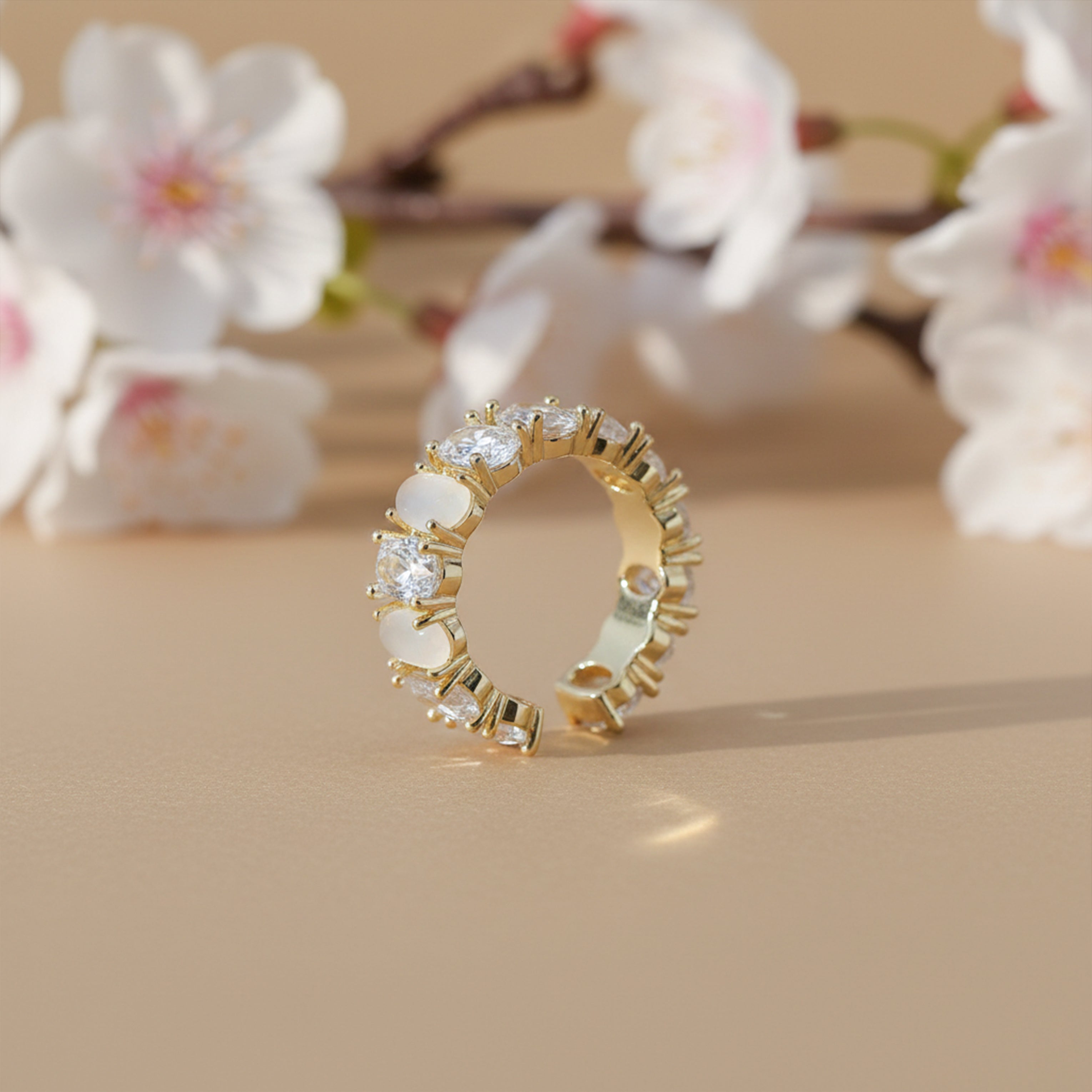 Opal Glow Adjustable Open Ring GWR -24