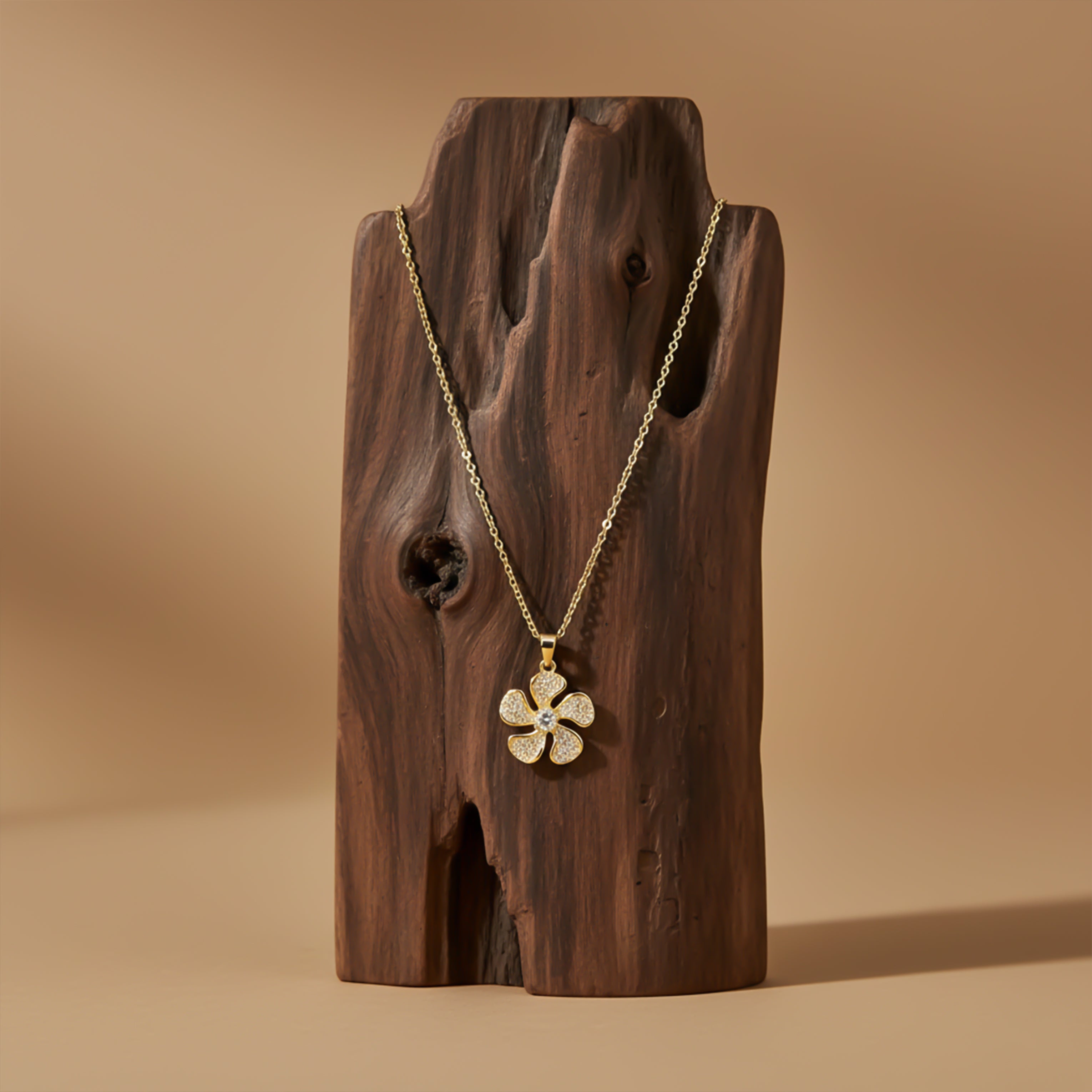 Golden Blossom Crystal Pendant Necklace GWN -164