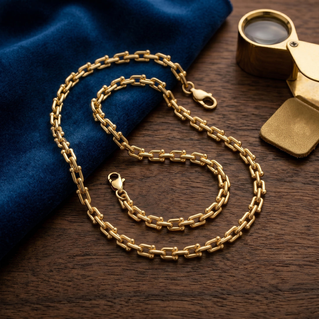 Gold Plated Bar & Ball Link Chain GMC -23