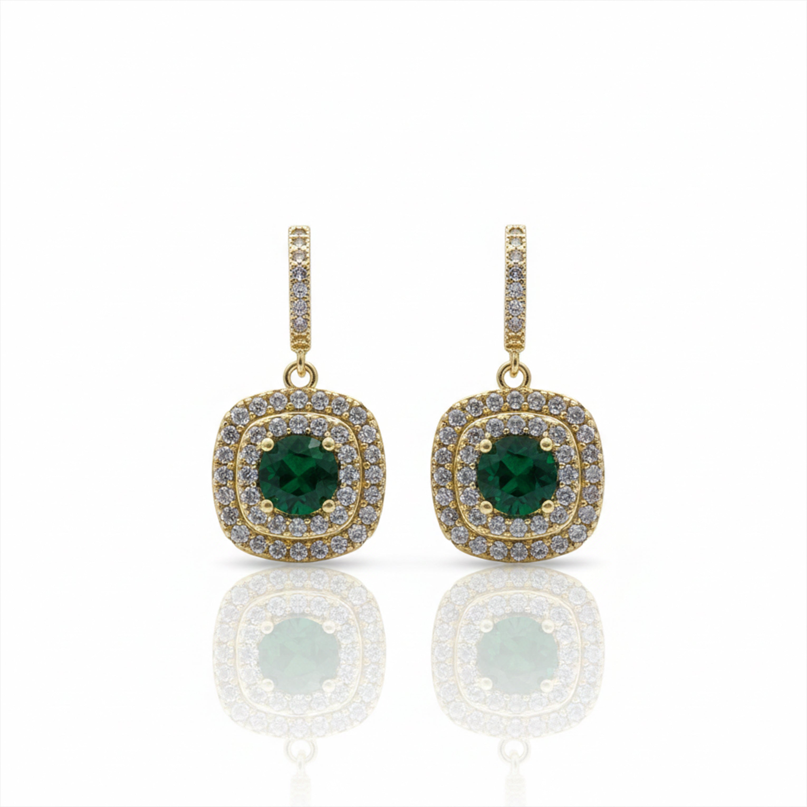 Emerald Halo Earrings GWE -134