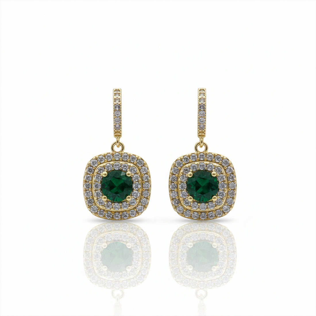 Emerald Halo Earrings GWE -134