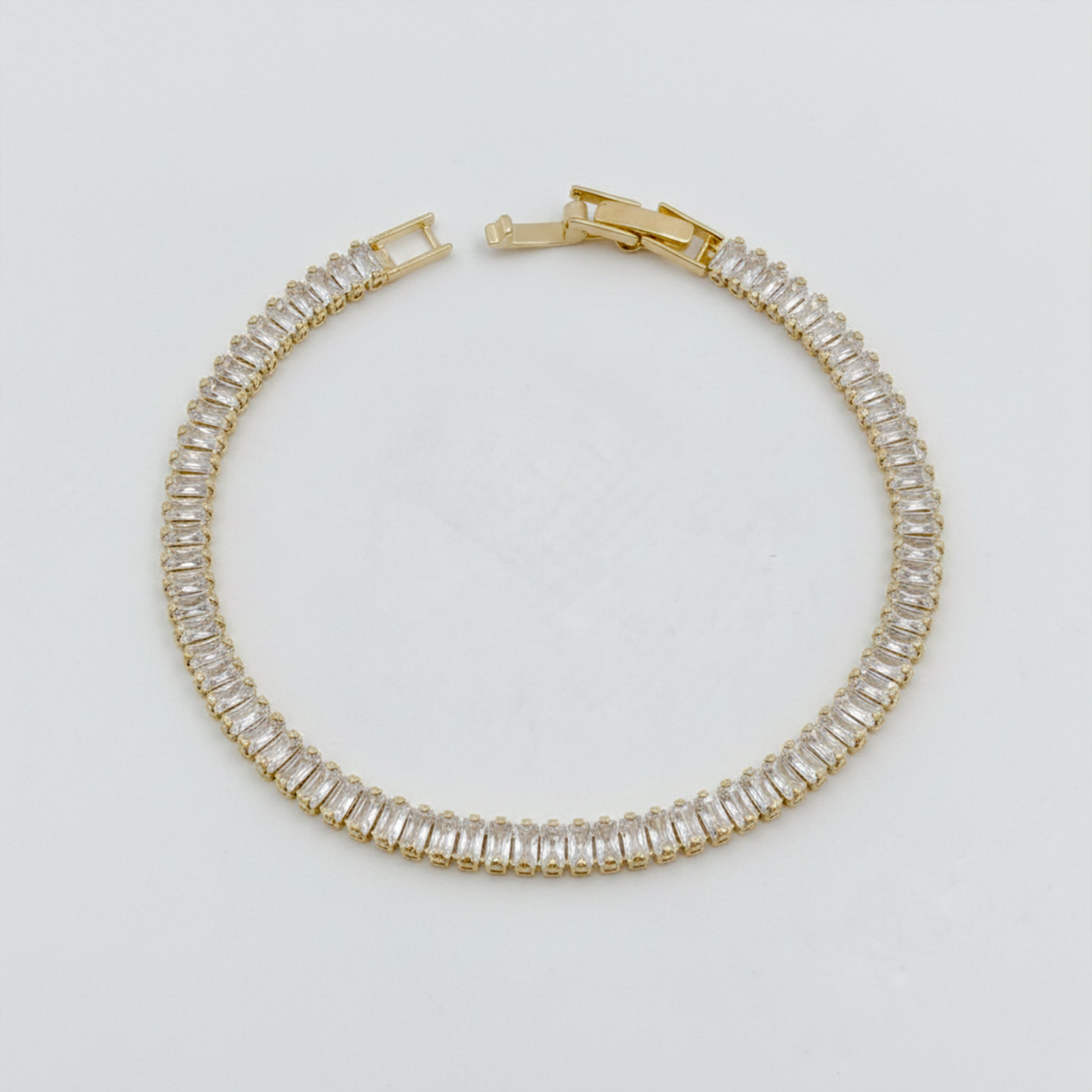 Classic Gold Stone Tennis Bracelet GWB -112