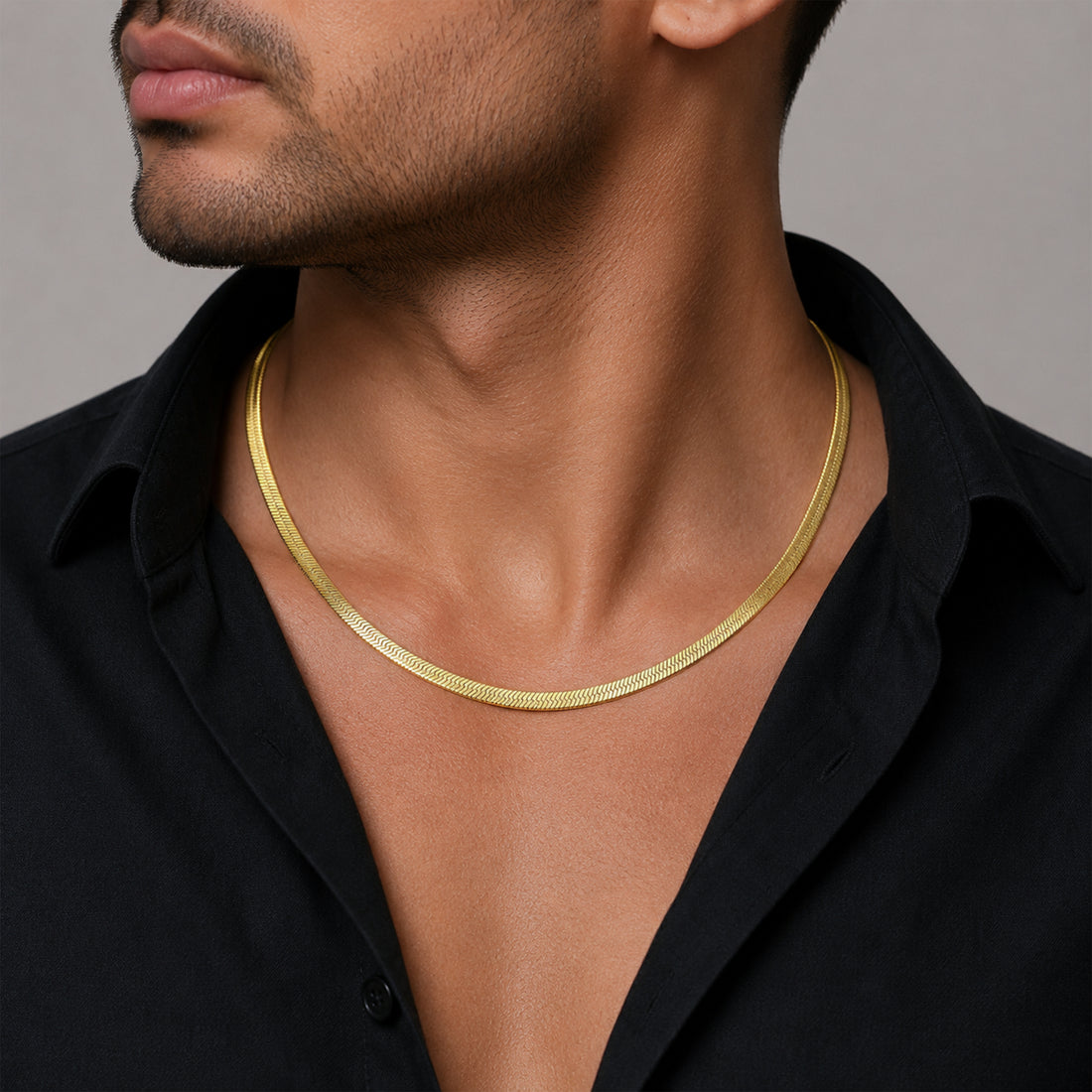 Plated Herringbone Chain