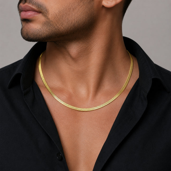Plated Herringbone Chain
