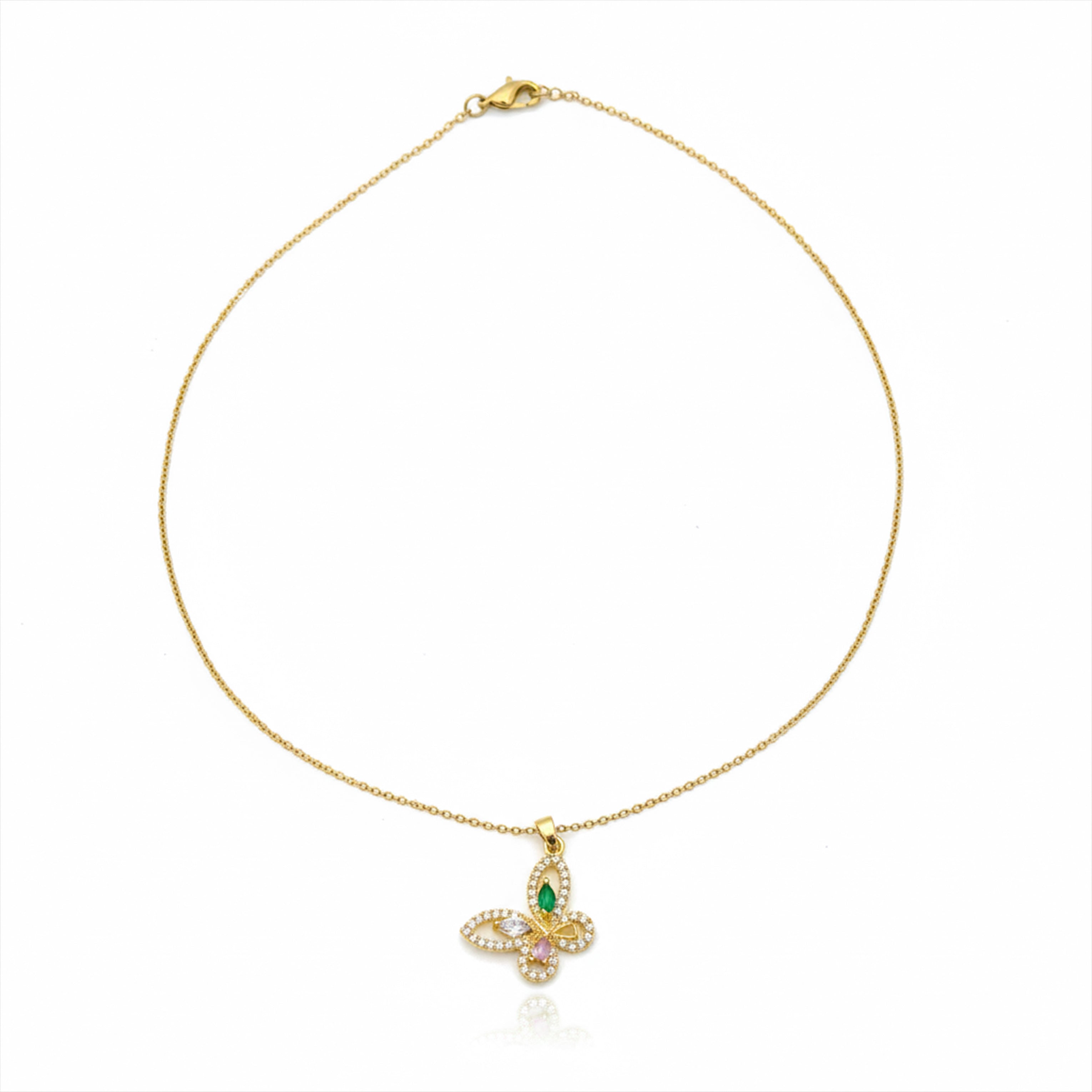 Butterfly Sparkle Pendant Necklace GWN -137