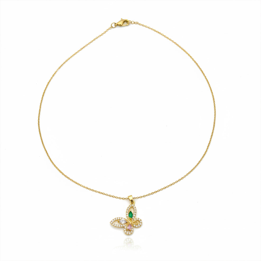 Butterfly Sparkle Pendant Necklace GWN -137