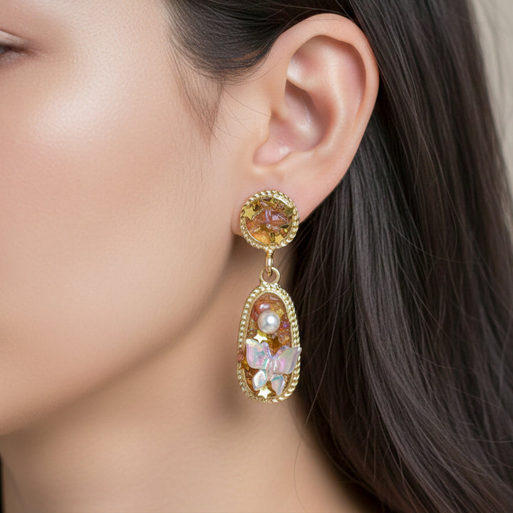 Gold Tone Butterfly Earrings GWE -213