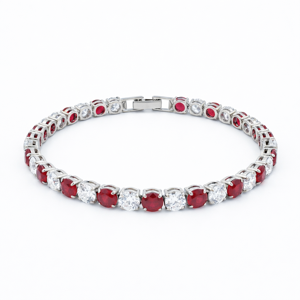 Ruby Radiance Crystal Tennis Bracelet GWB -67