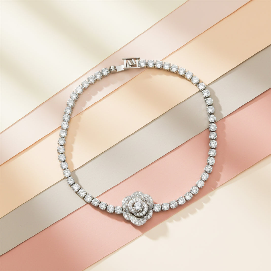 Crystal Bloom Tennis Bracelet GWB -64