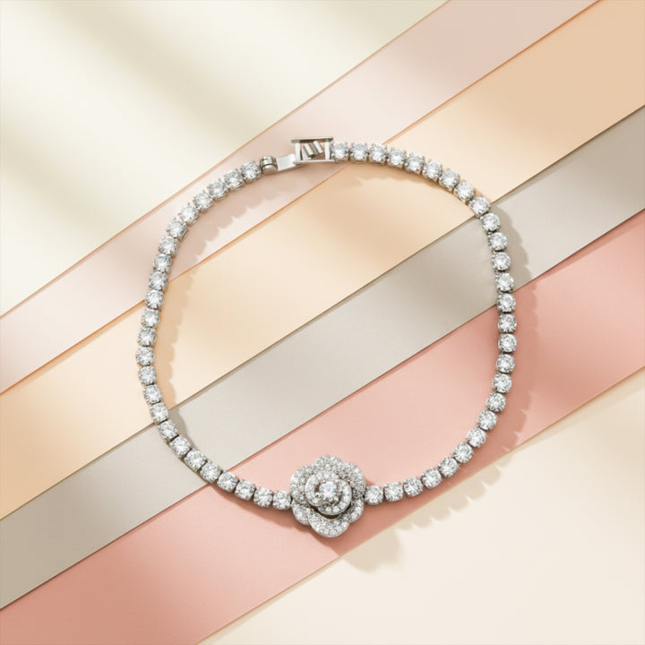 Crystal Bloom Tennis Bracelet GWB -64