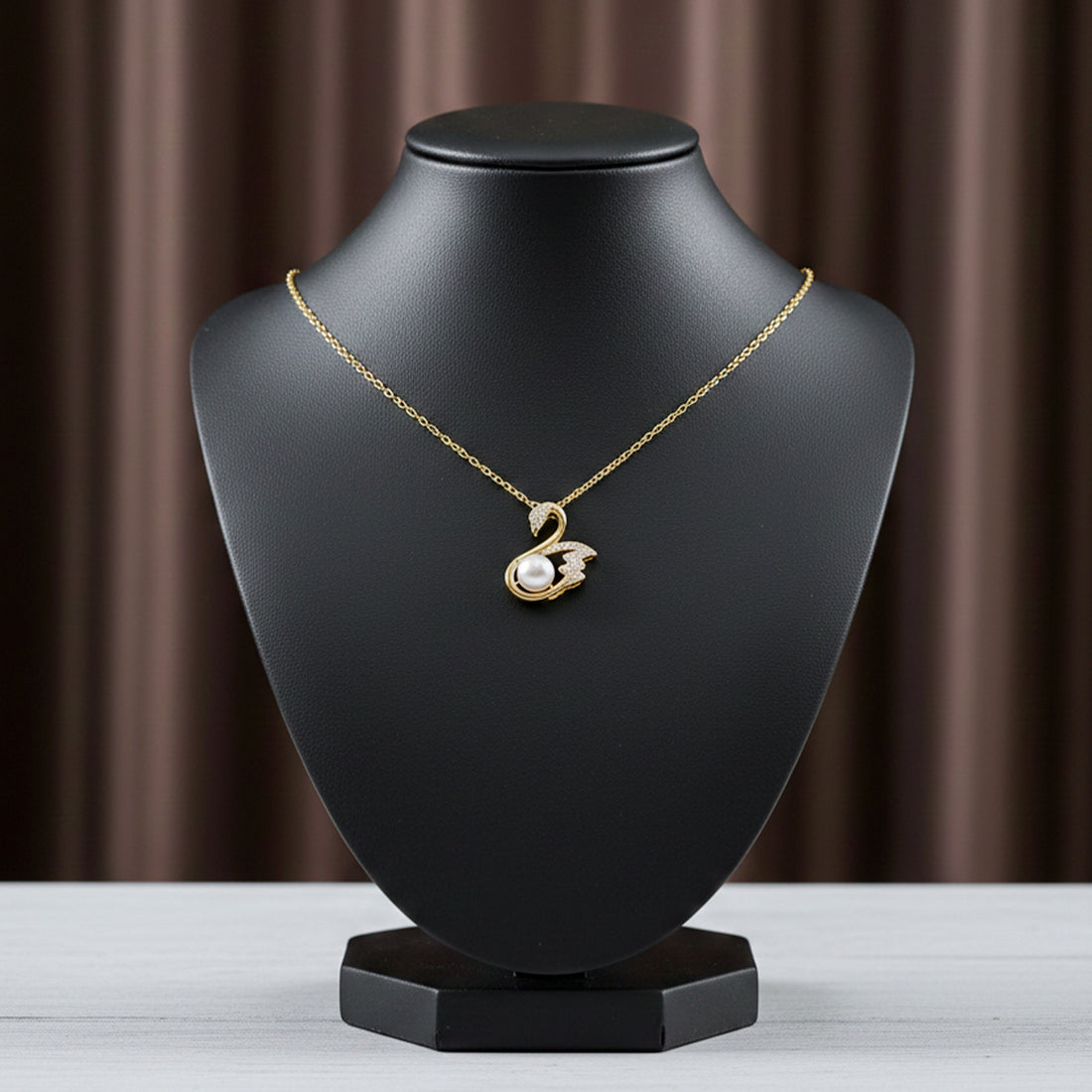 Gold Swan Crystal Necklace GWN -35