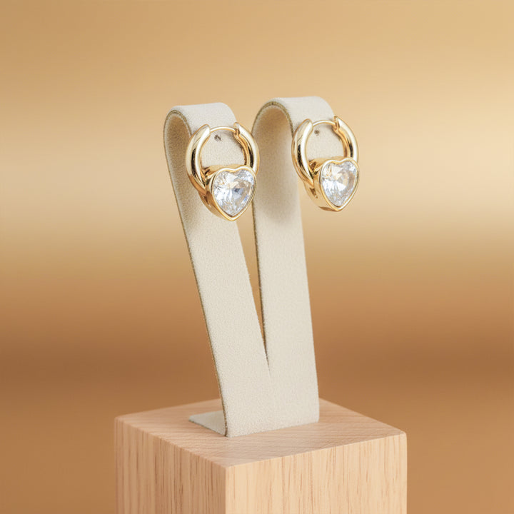 Golden Spark Heart Hoops GWE -68