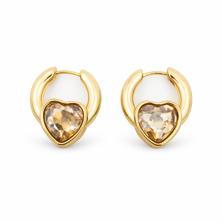 Golden Heart Radiance Hoop Earrings GWE -67
