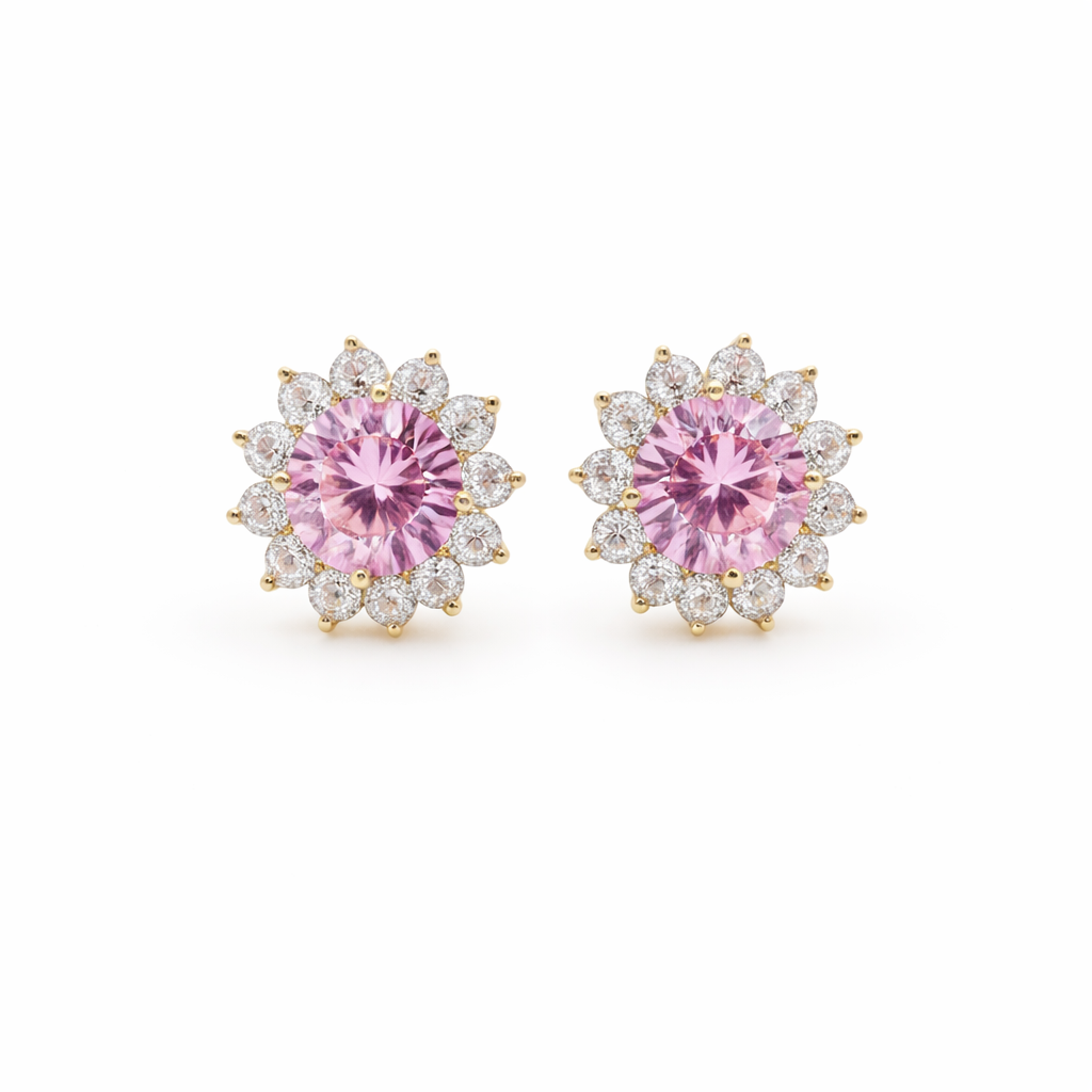 Blush Radiance Halo Stud Earrings GWE -73