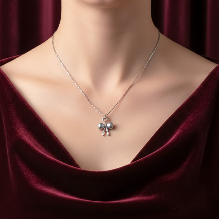 Elegant Bow Tie Pearl Pendant GWN -52