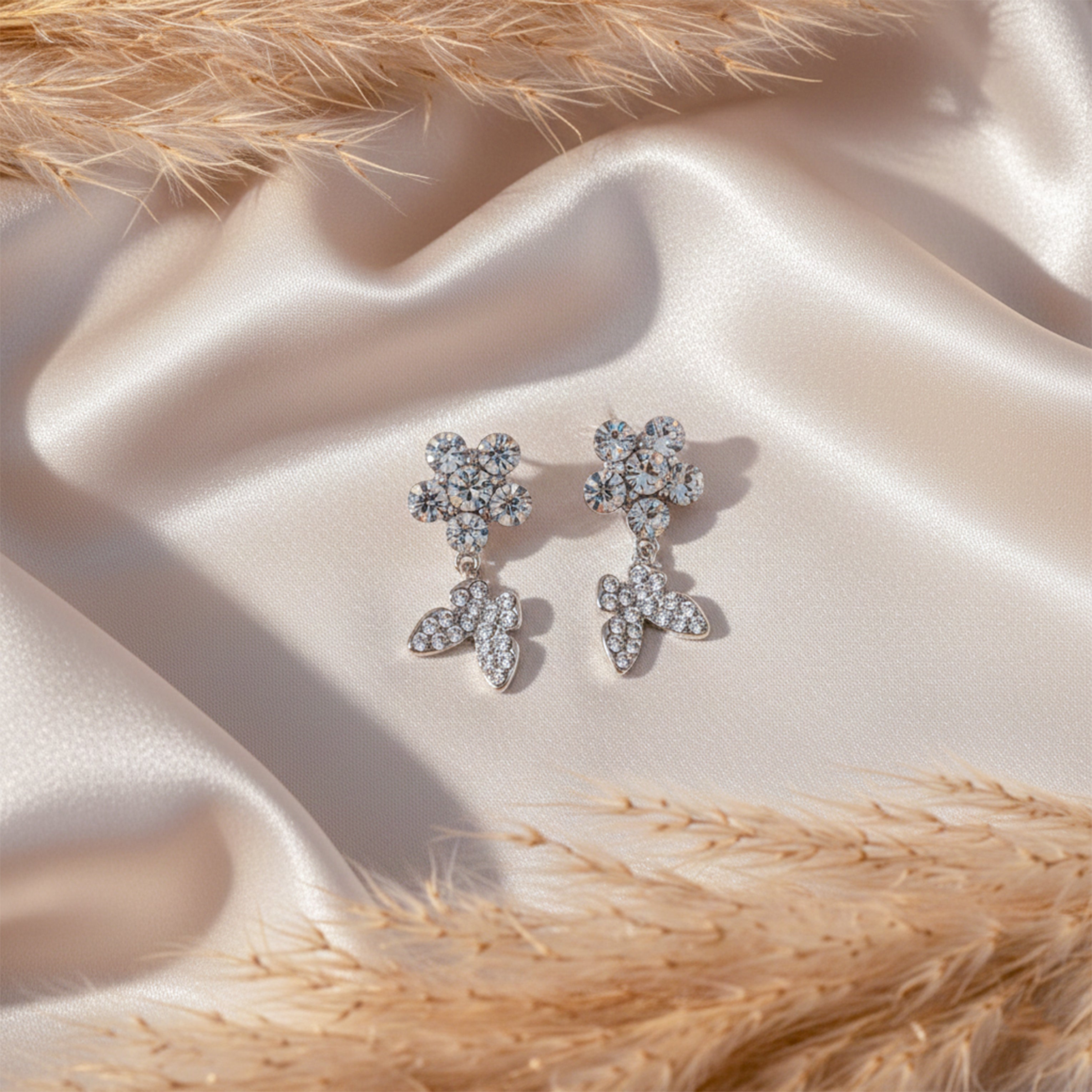 Crystal Bloom Drop Earrings GWE -106