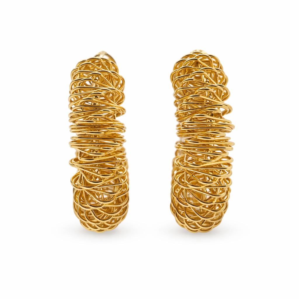 Golden Weave Statement Hoop Earrings GWE -74