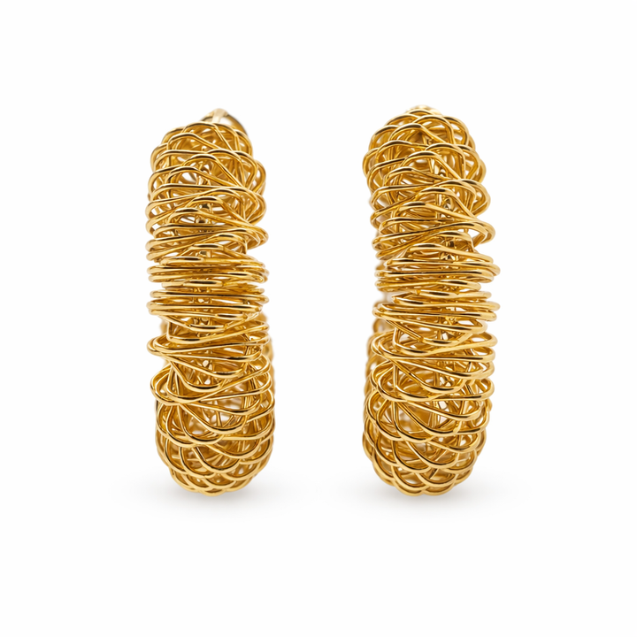 Golden Weave Statement Hoop Earrings GWE -74