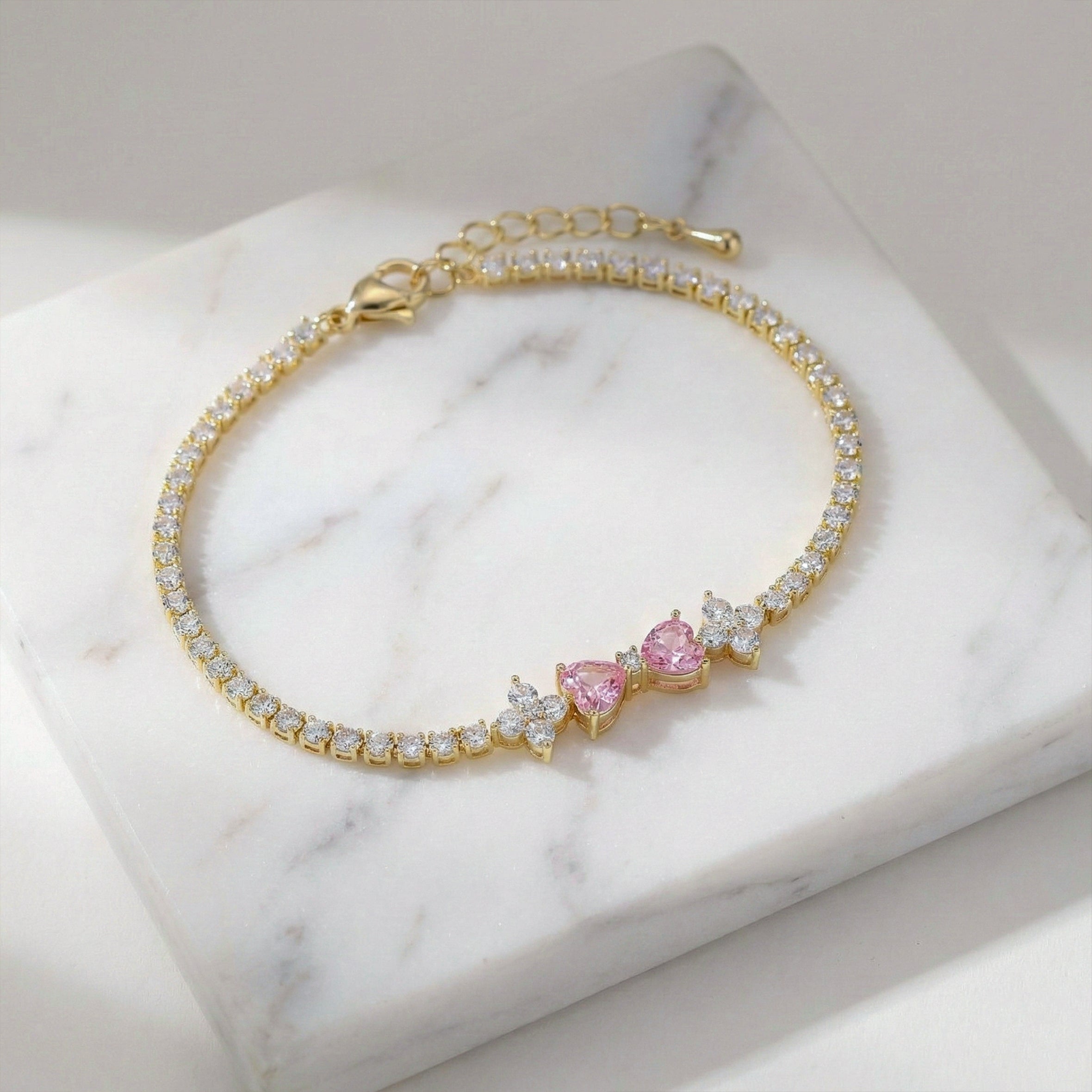 Golden Blush Bow Crystal Bracelet GWB -95