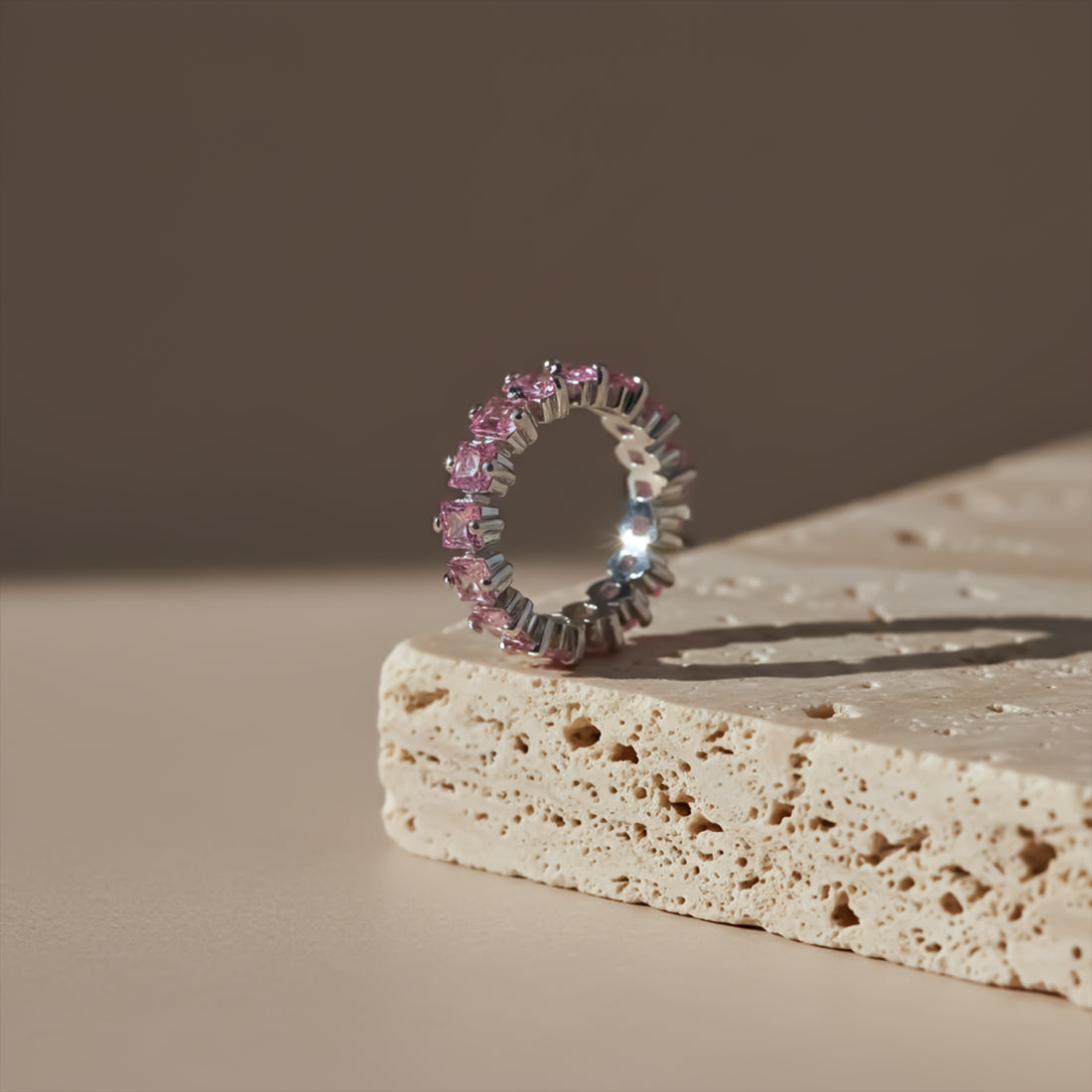 Pink Princess-Cut Eternity Ring GWR -69