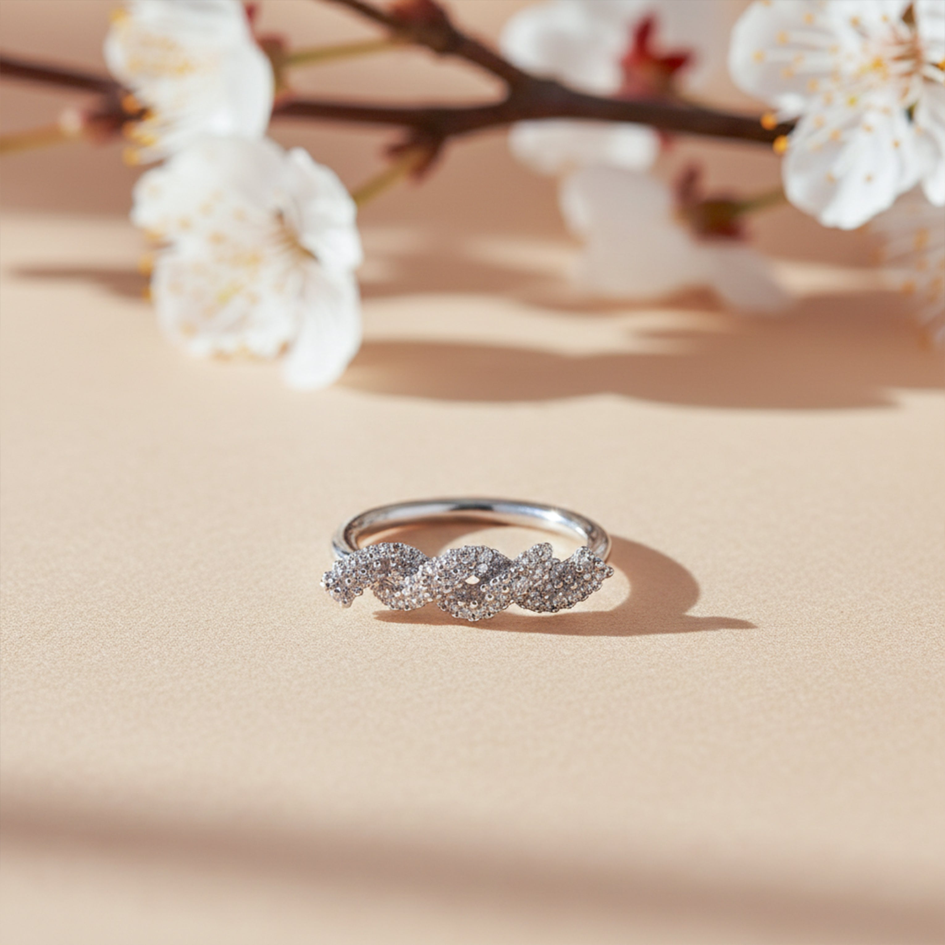 Celeste Trio Diamond Silver Ring GWR -21