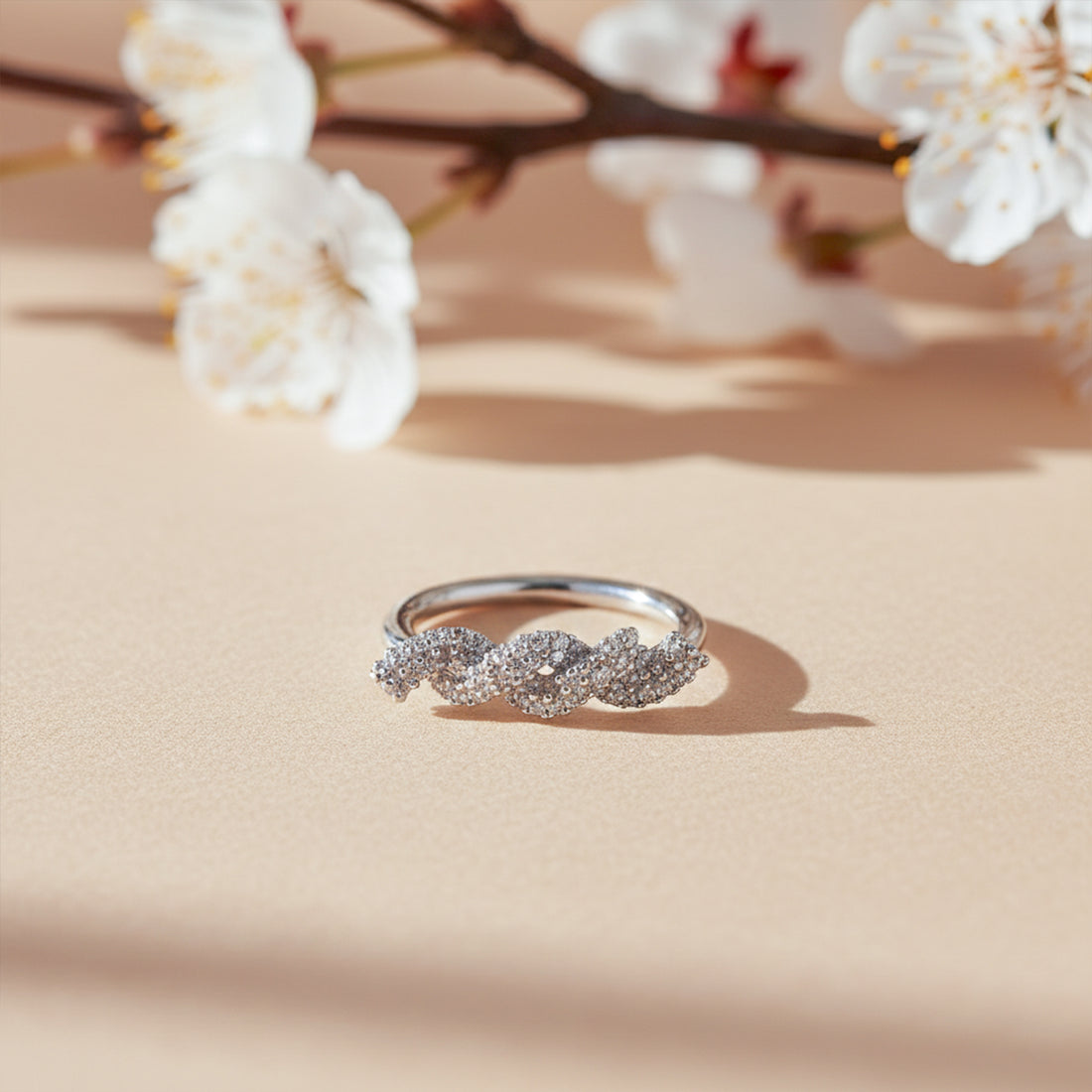 Celeste Trio Diamond Silver Ring GWR -21