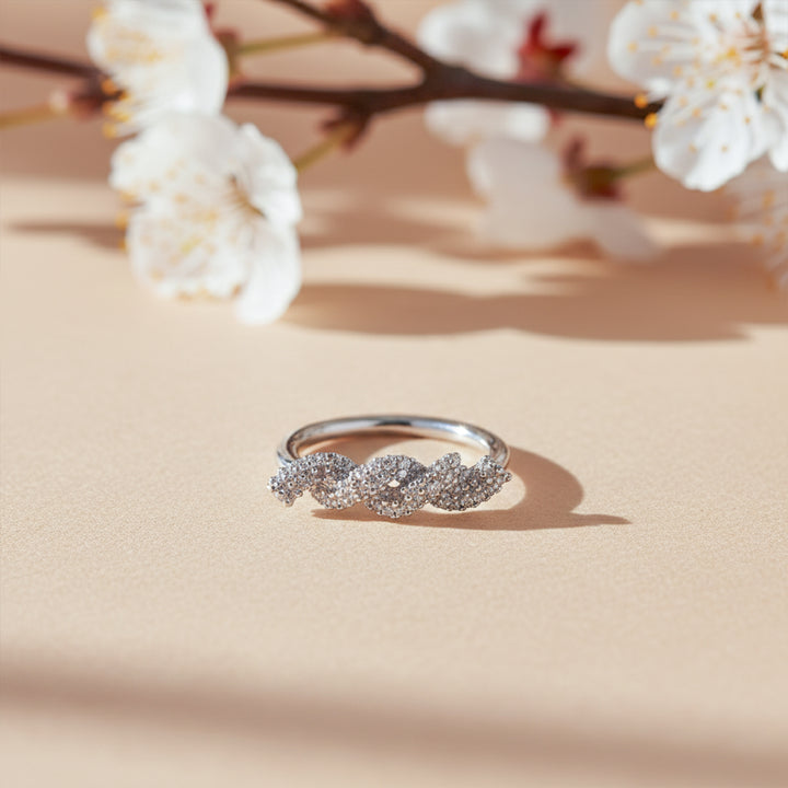 Celeste Trio Diamond Silver Ring GWR -21