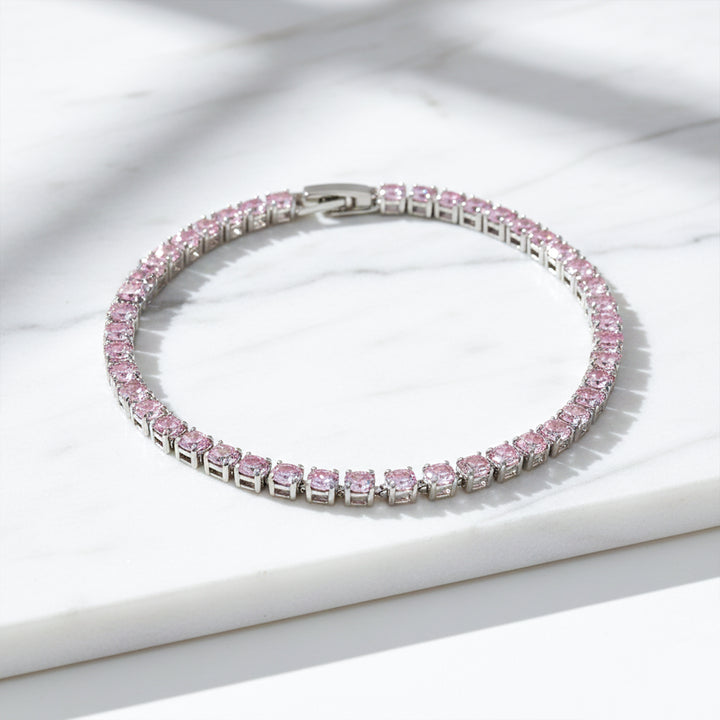 Pink Elegance Tennis Bracelet GWB -63