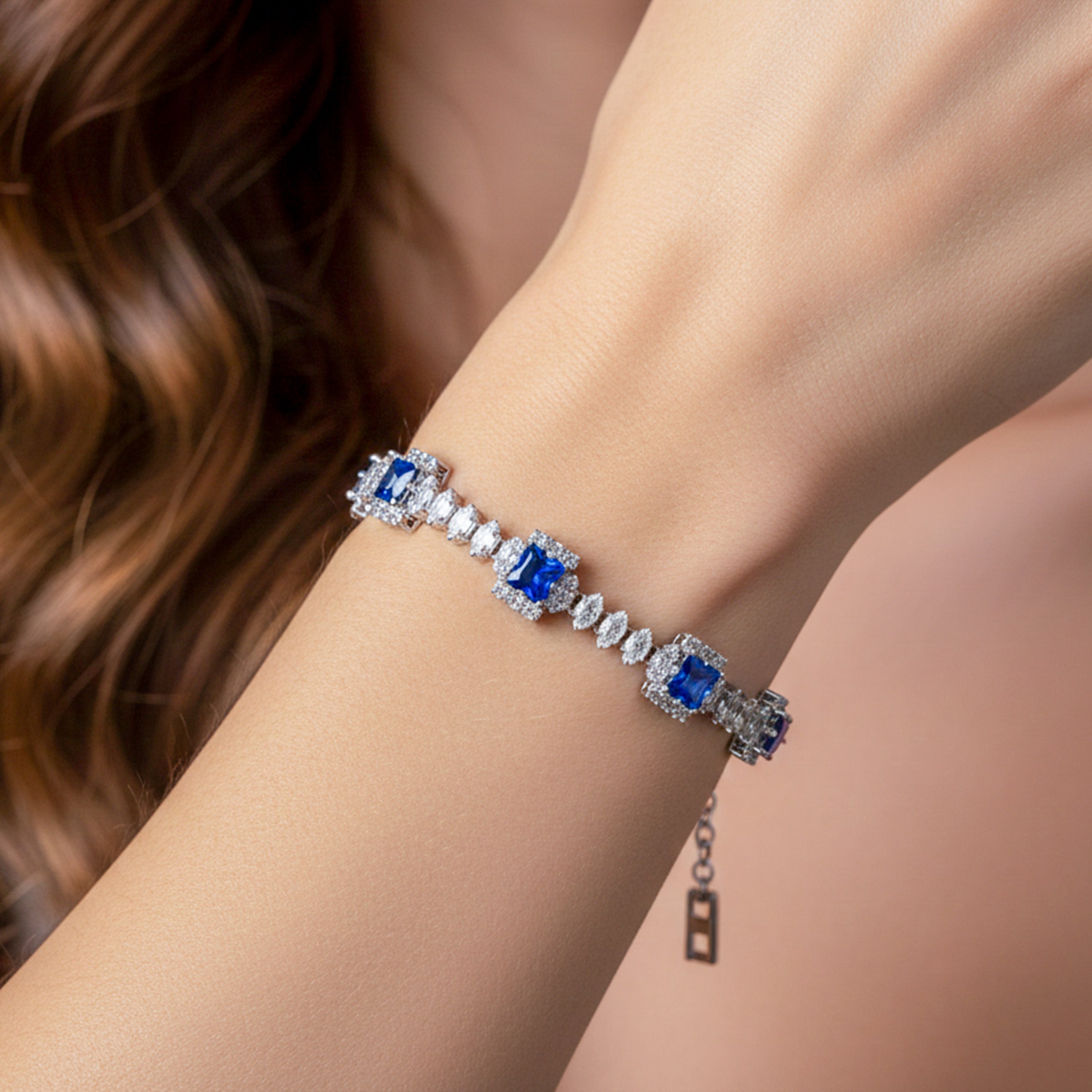 Royal Blue Stone Diamond Braclat  GWB -132