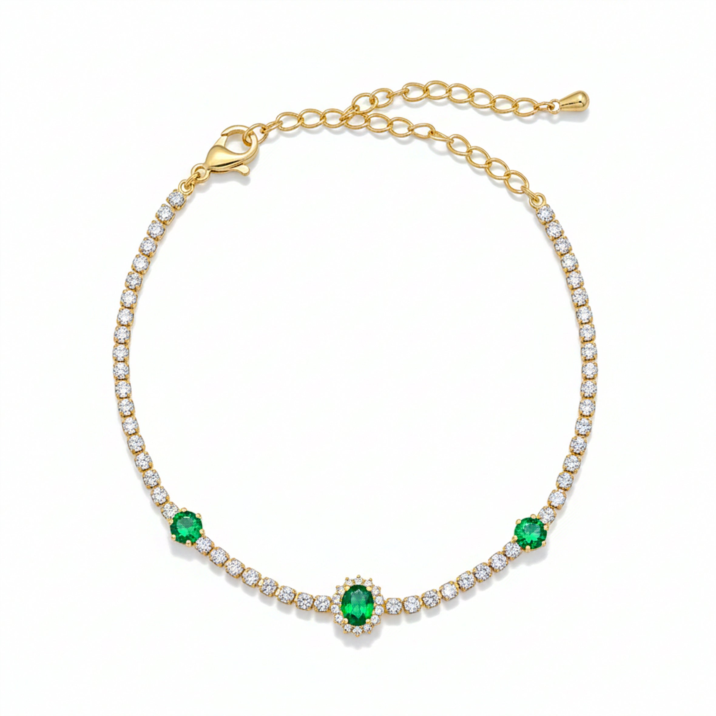 Emerald Grace Crystal Tennis Bracelet GWB -104