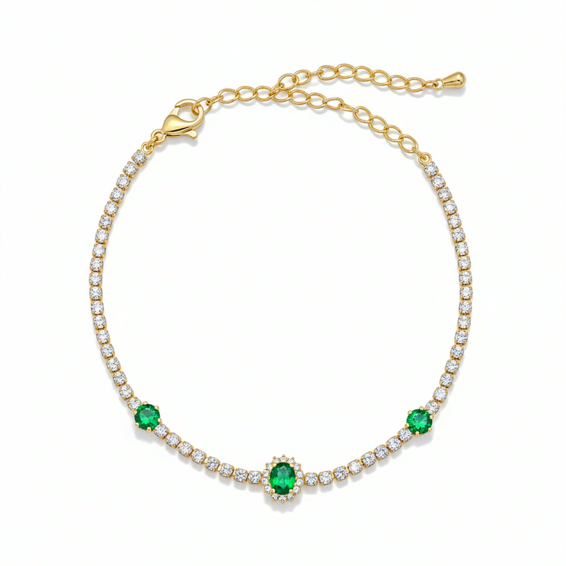 Emerald Grace Crystal Tennis Bracelet GWB -104