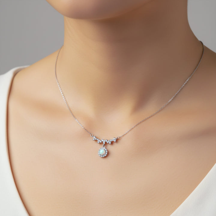 Opal Crystal Star Pendant Necklace GWN -83