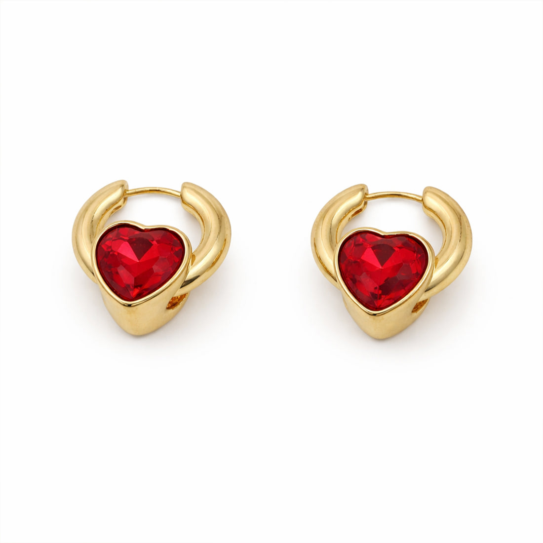 Ruby Heart Luxe Hoops GWE -69