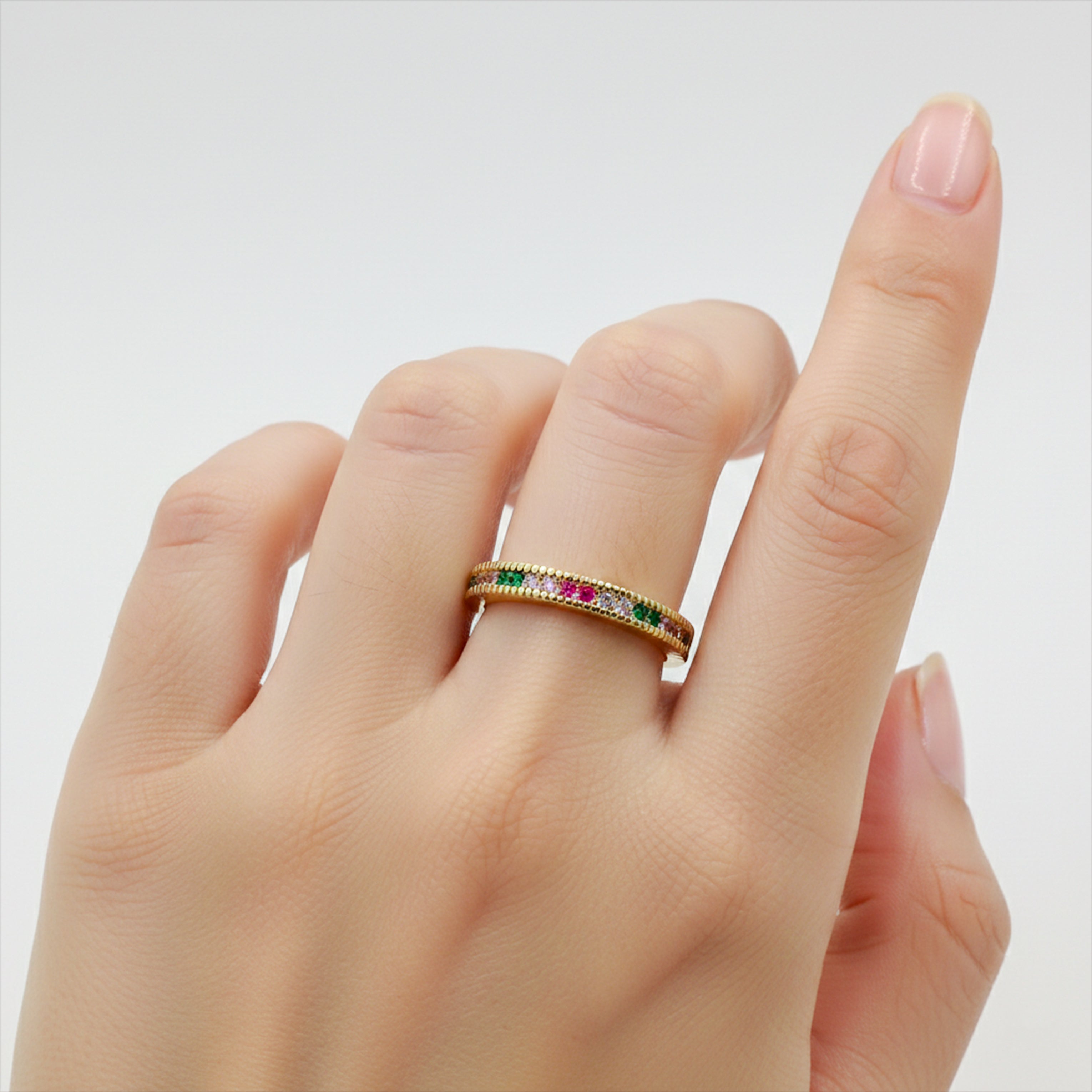 Prism Luxe Rainbow Band Ring GWR -53