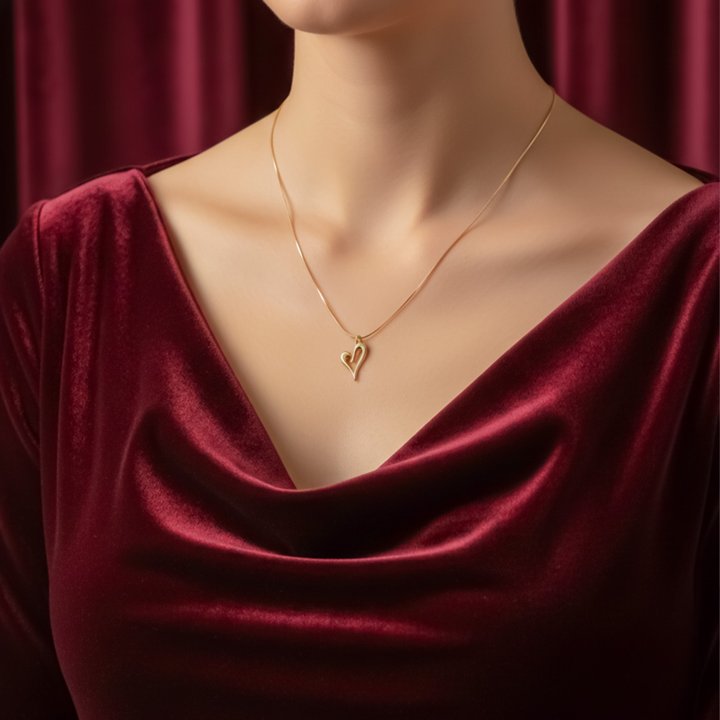 Minimalist Heart Pendant Necklace GWN -62